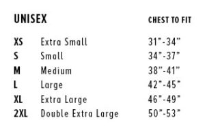 Long sleeve shirt sizing chart